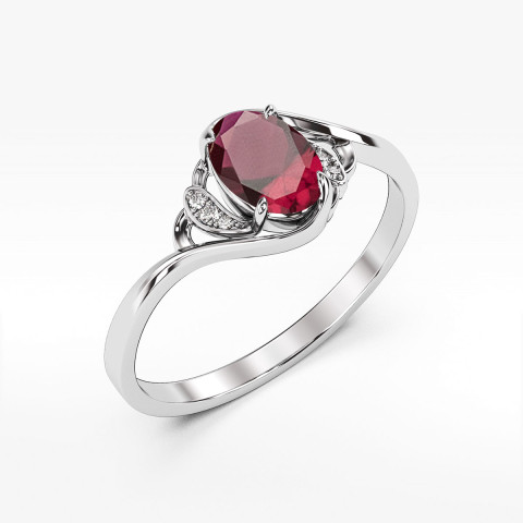 Pierścionek ze złota z czerwoną