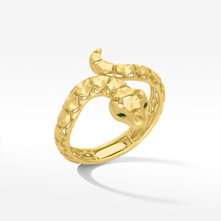 Pierścionek ze złota wąż