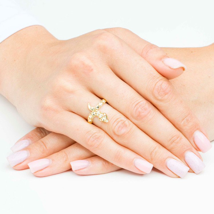 Pierścionek ze złota wąż