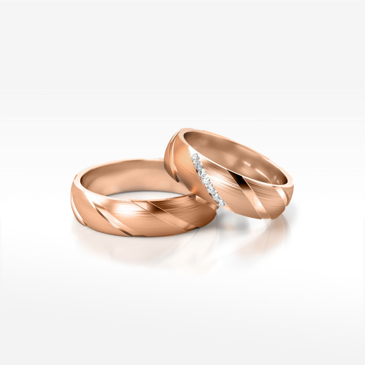 Obrączki ślubne z różowego złota 5.5mm półokrągłe