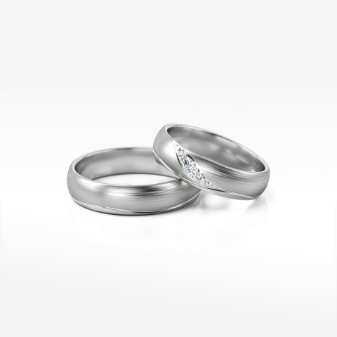 Obrączki ślubne z białego złota 5mm półokrągłe