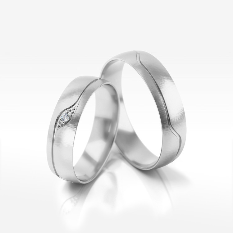 Obrączki ślubne z białego złota 4.5mm półokrągłe