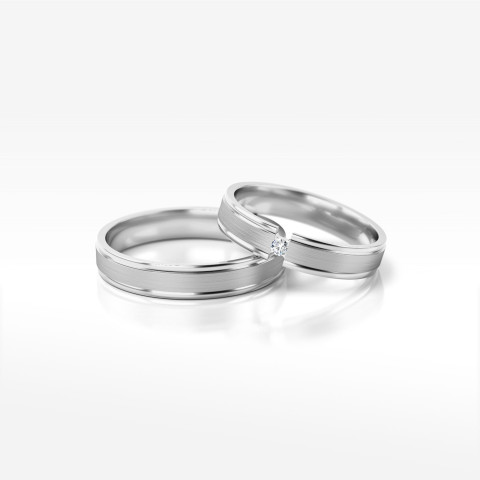 Obrączki ślubne z białego złota 4mm płaskie