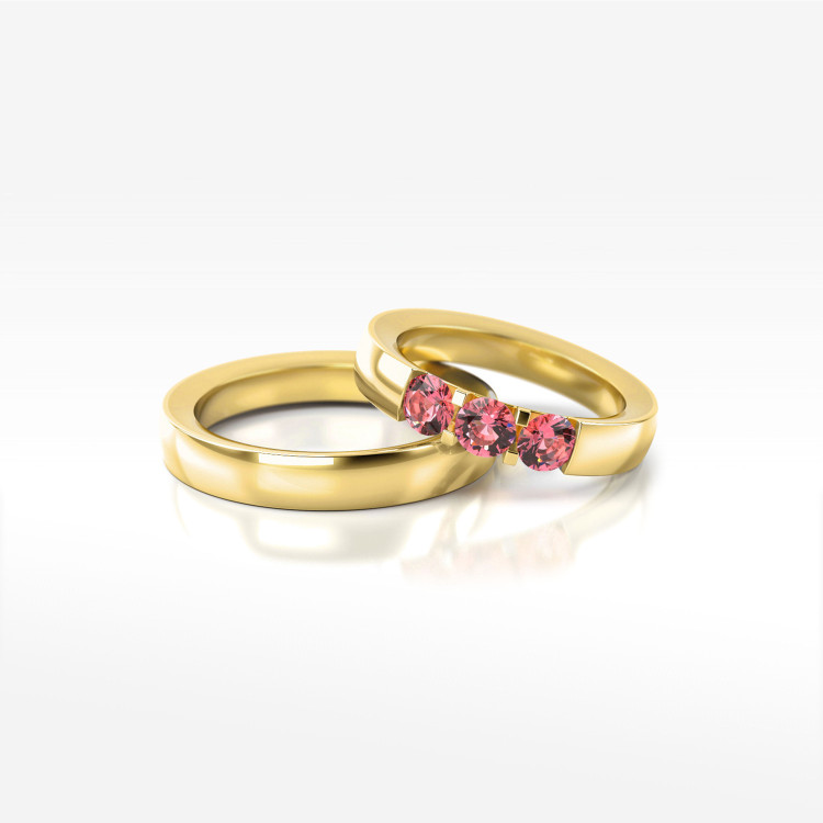 Obrączki ślubne z żółtego złota 4mm półokrągłe