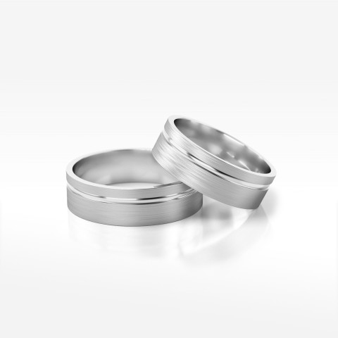 Obrączki ślubne z białego złota 6mm płaskie