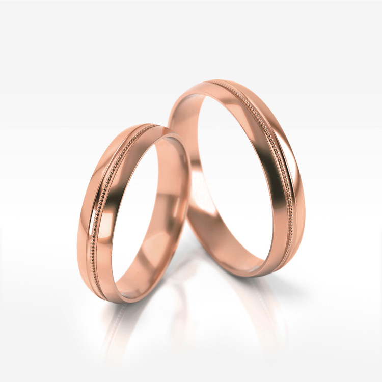 Obrączki ślubne z różowego złota 4mm