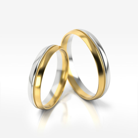 Obrączki ślubne z dwukolorowego złota 4mm