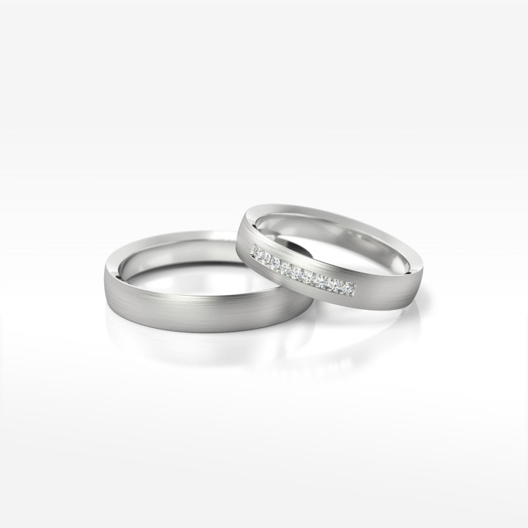 Obrączki ślubne z białego złota 4mm