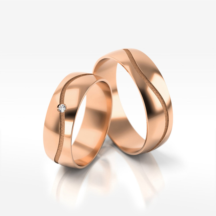 Obrączki ślubne z różowego złota 6mm