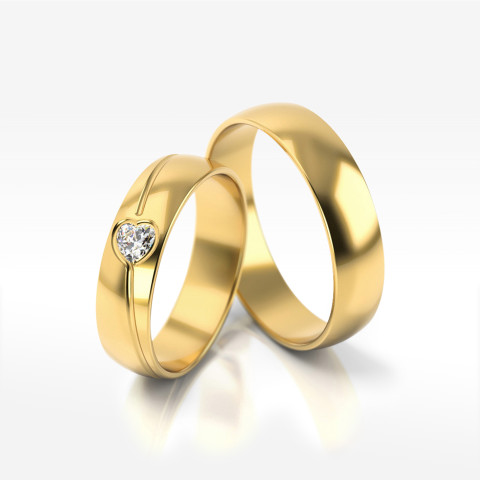Obrączki ślubne z żółtego złota 5mm