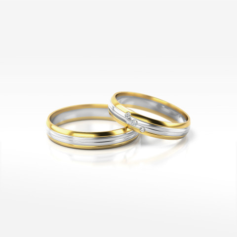 Obrączki ślubne z dwukolorowego złota 4mm