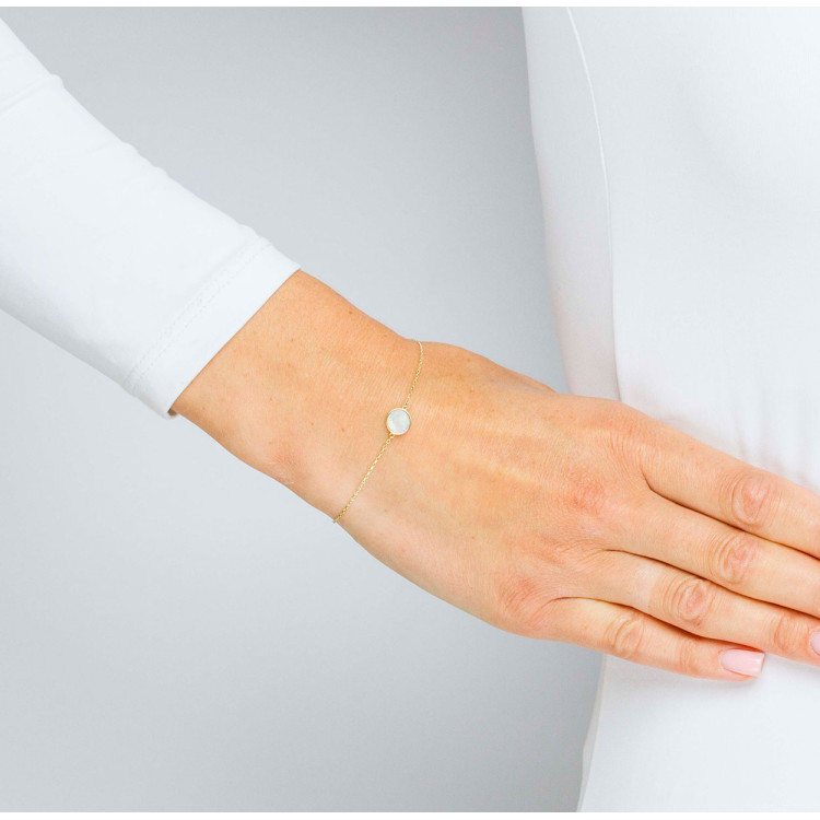 Bransoletka ze złota z masą perłową