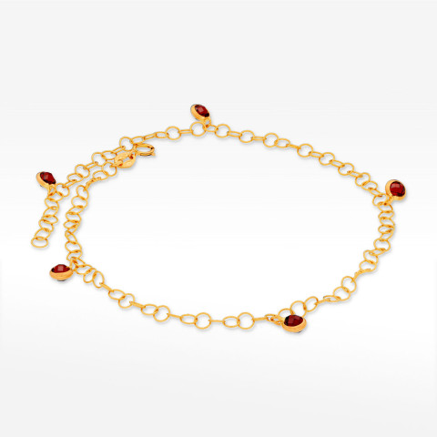 Bransoletka ze złota na nogę z koralikami