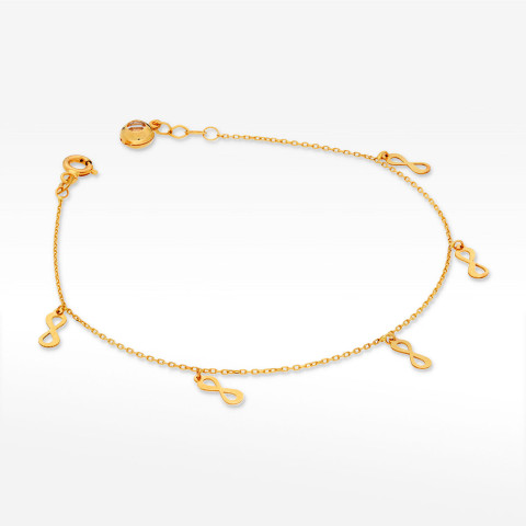 Bransoletka ze złota z nieskończonościami