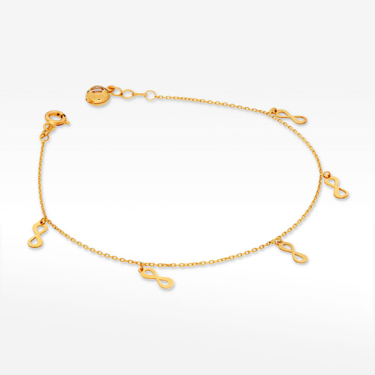 Bransoletka ze złota z nieskończonościami