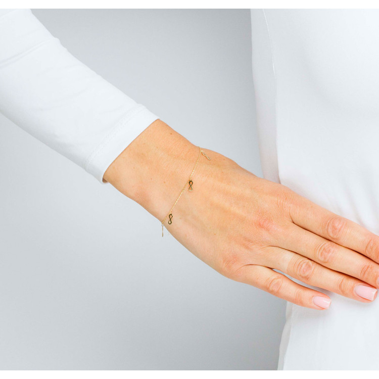 Bransoletka ze złota z nieskończonościami