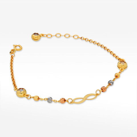Bransoletka ze złota z nieskończonością i koralikami