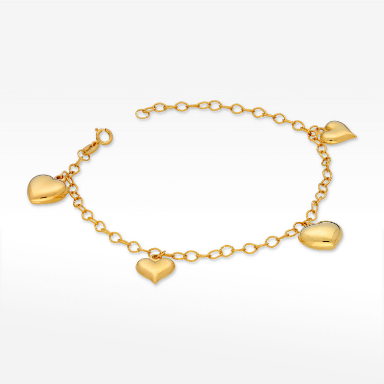 Bransoletka ze złota z sercami
