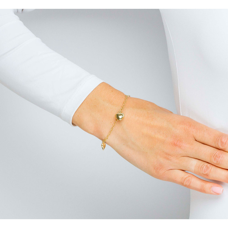 Bransoletka ze złota z sercami