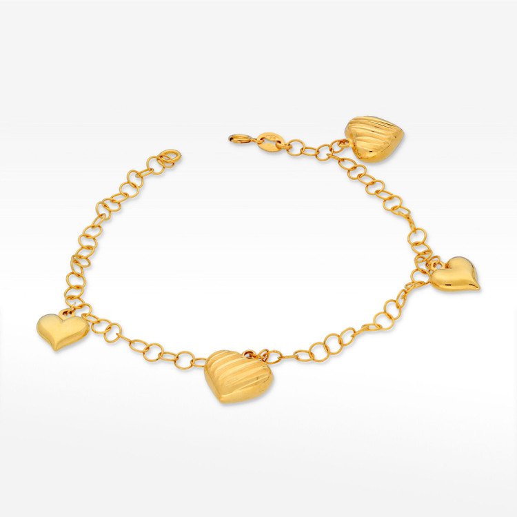 Bransoletka ze złota z sercami