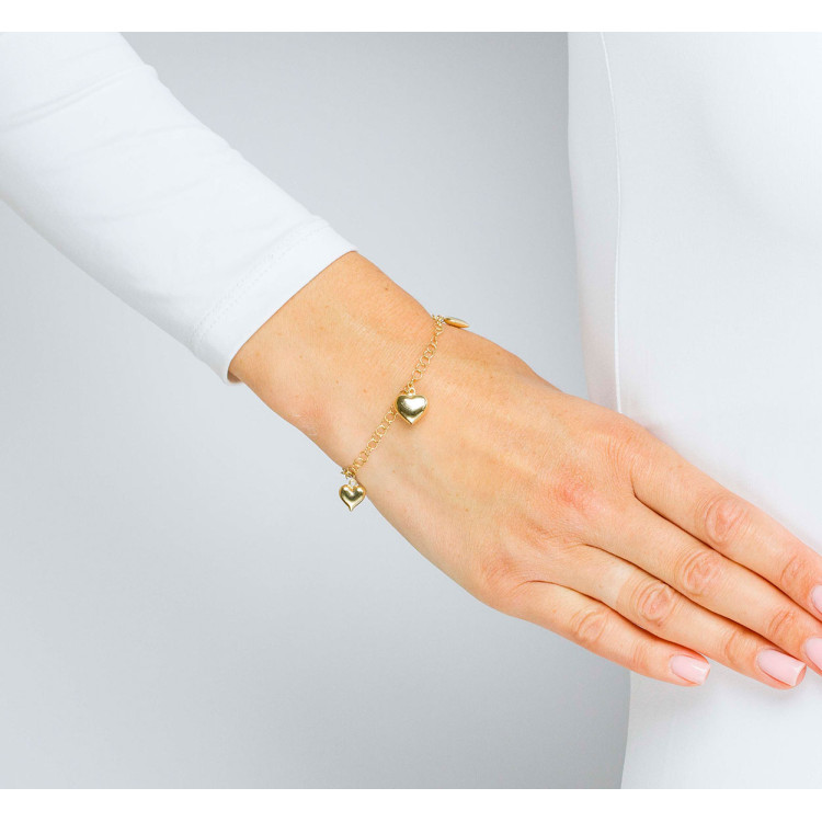 Bransoletka ze złota z sercami