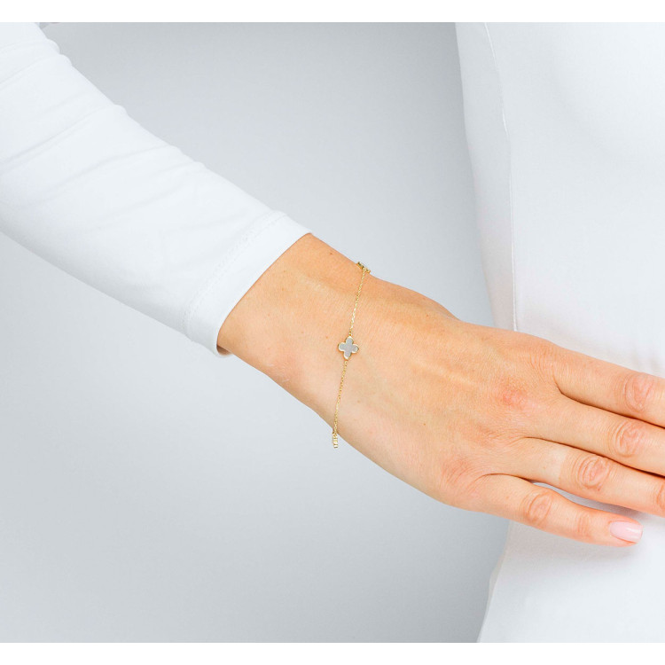 Bransoletka ze złota z masą perłową