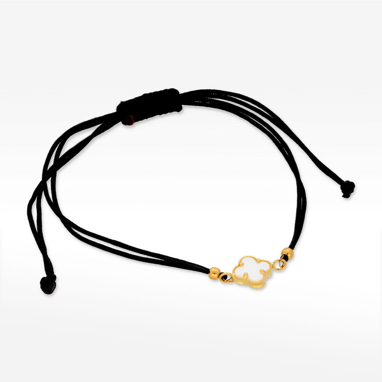 Bransoletka ze złota na sznurku z masą perłową