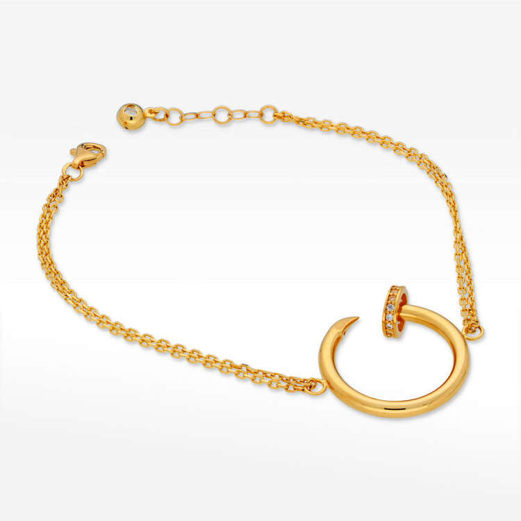 Bransoletka ze złota z białymi cyrkoniami