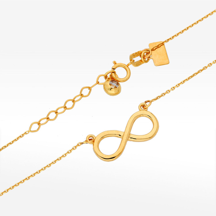 Naszyjnik ze złota 42-45cm z nieskończonością