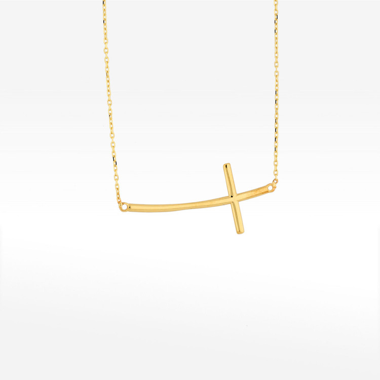 Naszyjnik ze złota 45cm z krzyżykiem