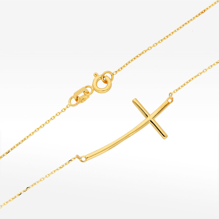 Naszyjnik ze złota 45cm z krzyżykiem