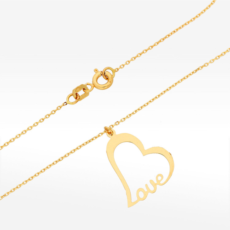 Naszyjnik ze złota 42cm z sercem