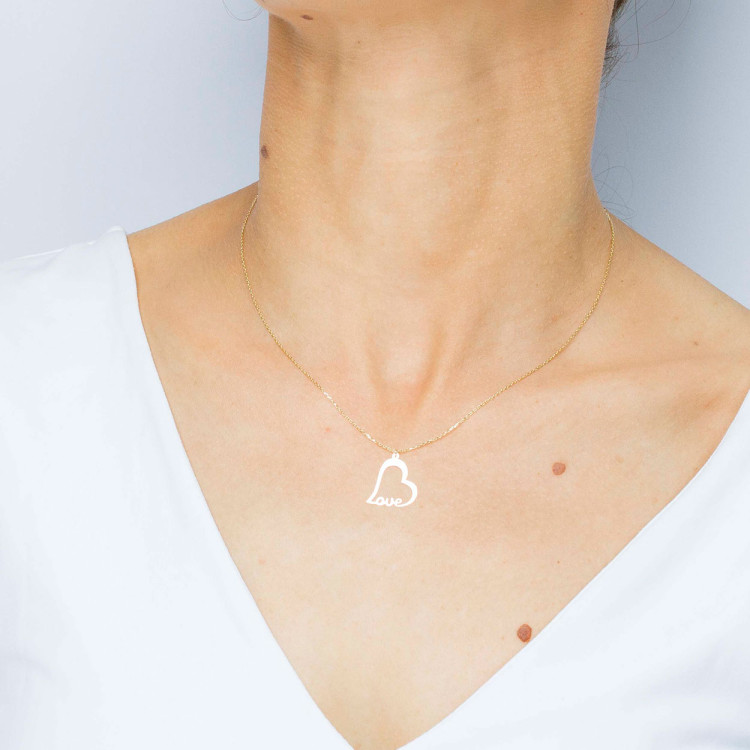 Naszyjnik ze złota 42cm z sercem