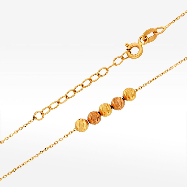 Naszyjnik ze złota 44-47cm z koralikami