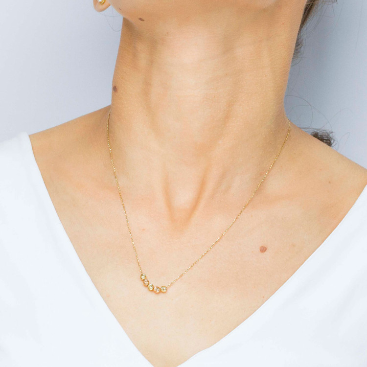 Naszyjnik ze złota 44-47cm z koralikami