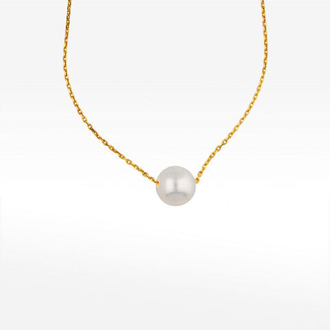 Naszyjnik ze złota 45cm z perłą