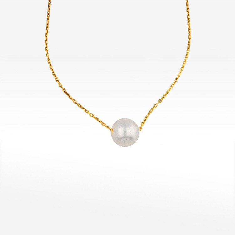 Naszyjnik ze złota 45cm z perłą