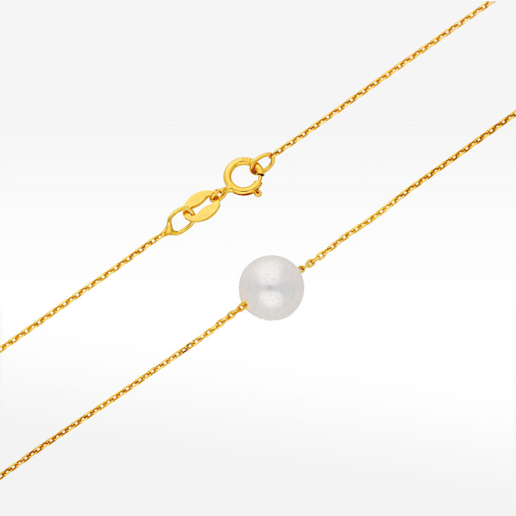 Naszyjnik ze złota 45cm z perłą