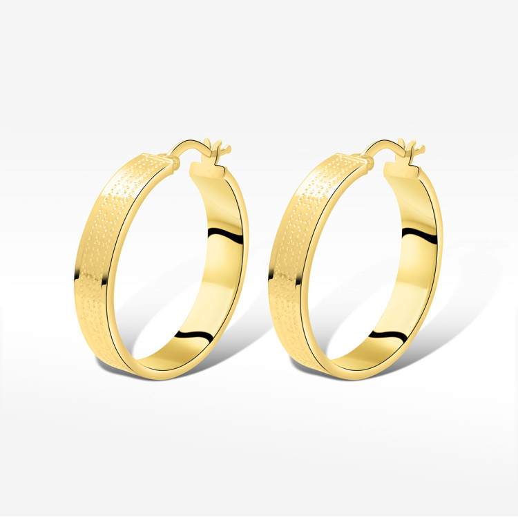 Kolczyki ze złota 2.9cm koła z wzorem greckim