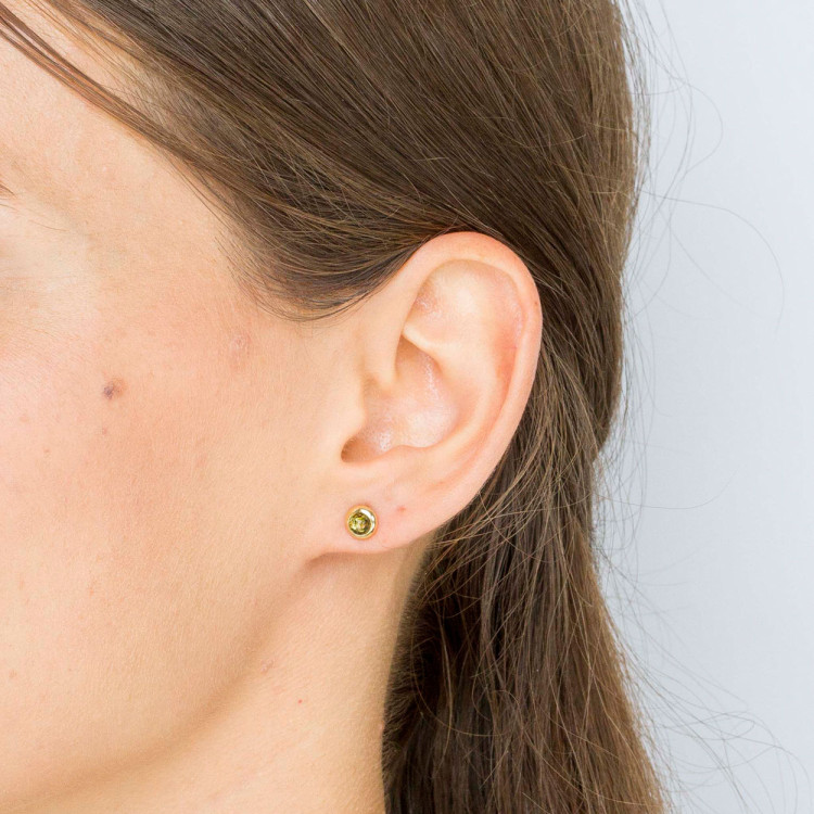 Kolczyki ze złota z bursztynem