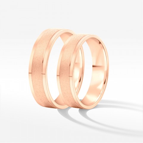 Obrączki ślubne z różowego złota 5mm fazowane
