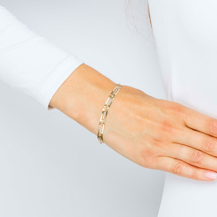 Bransoletka ze złota z wzorem greckim