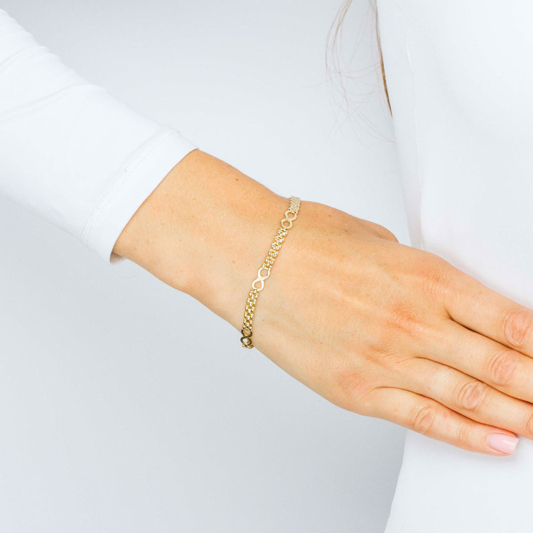 Bransoletka ze złota z nieskończonościami