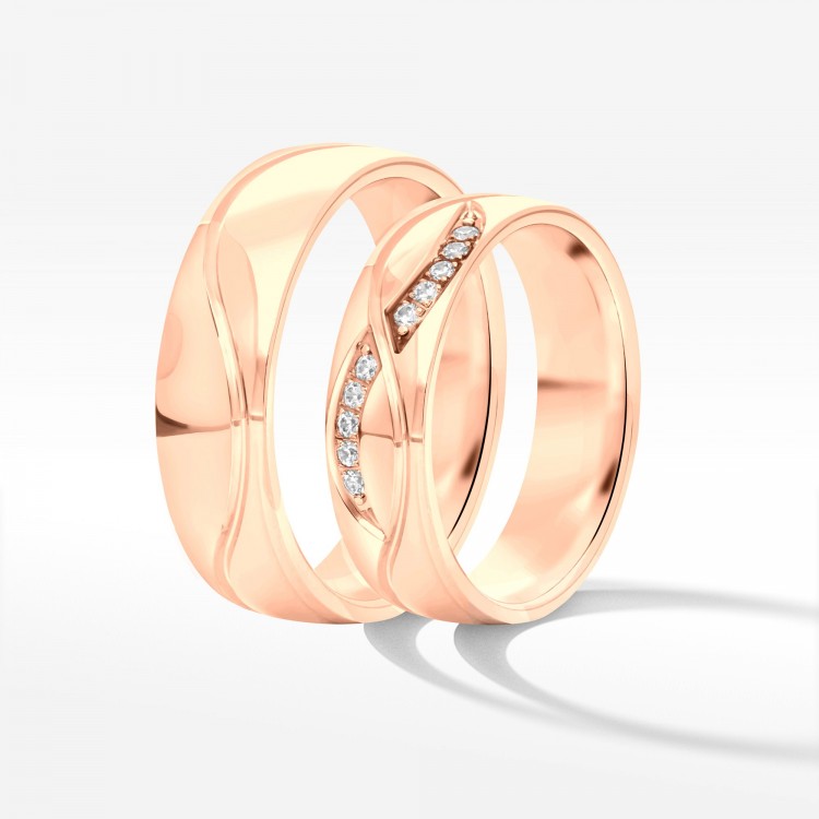 Obrączki ślubne z różowego złota 5.5mm półokrągłe