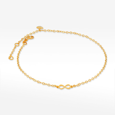 Bransoletka ze złota na nogę z nieskończonością