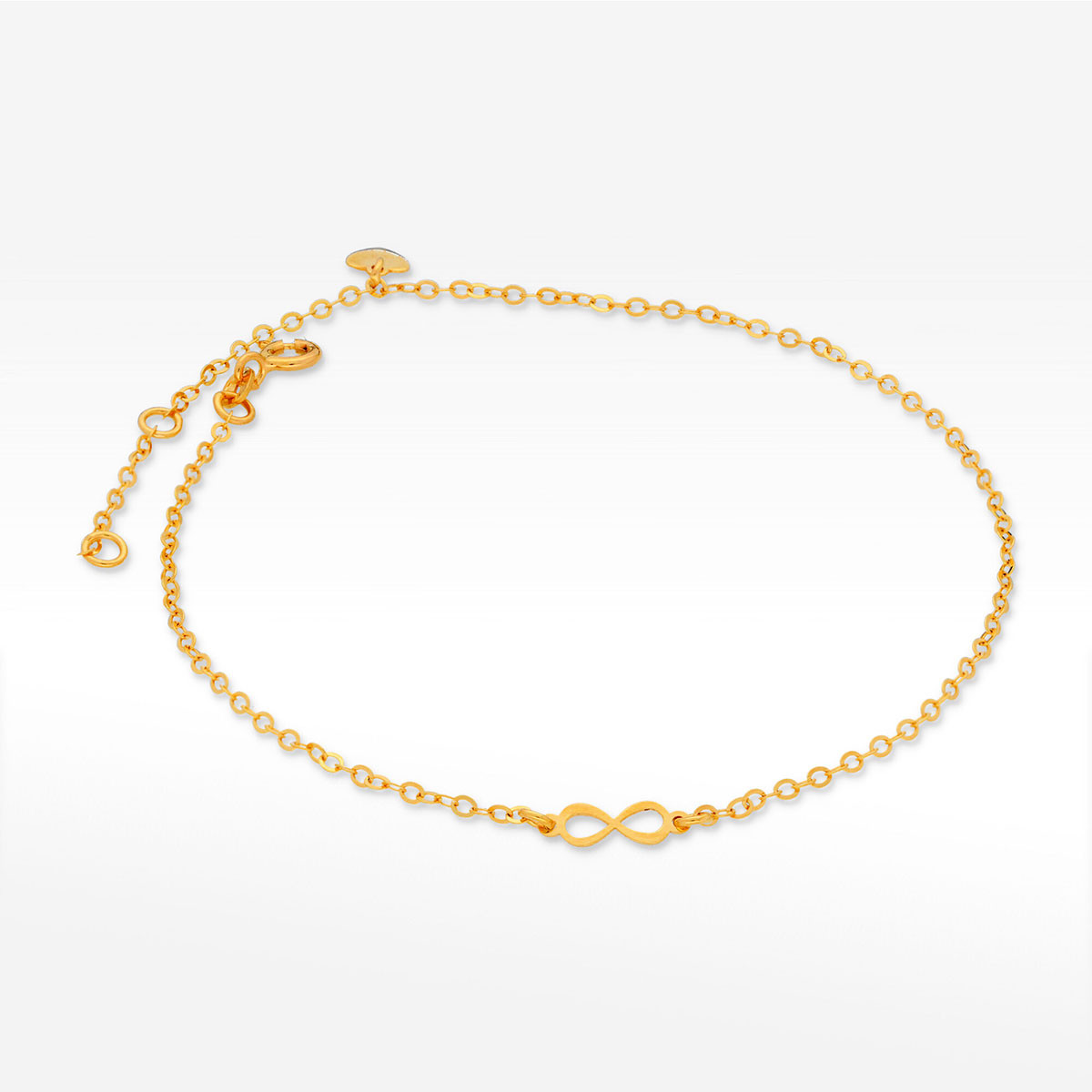 Bransoletka ze złota na nogę z nieskończonością