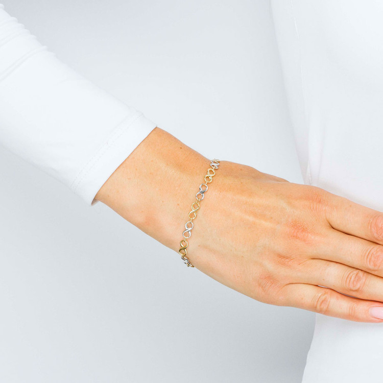 Bransoletka ze złota z nieskończonościami