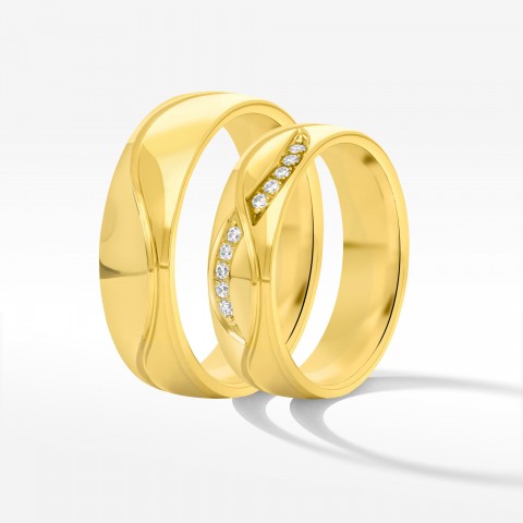 Obrączki ślubne z żółtego złota 5.5mm półokrągłe