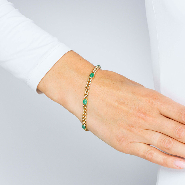 Dall'acqua bransoletka ze złota ze szmaragdami