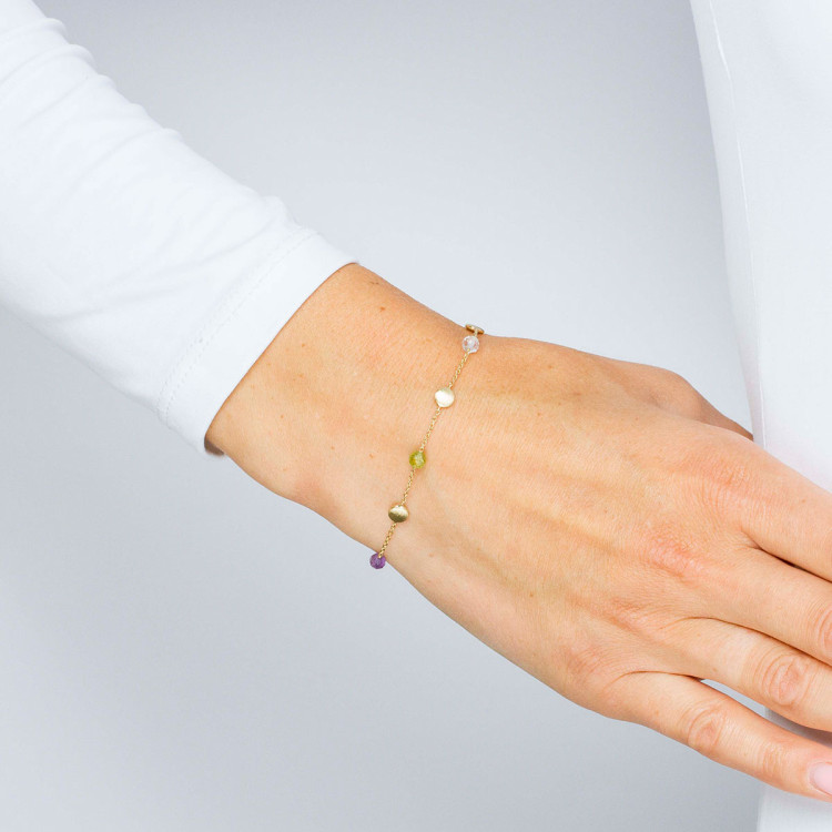 Dall'acqua bransoletka ze złota z kamieniami naturalnymi